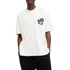 Organic T-shirts AllSaints Orlando Logo Print Oversized T-shirt - Ashen White