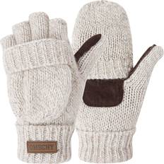 Beige - Sportswear Garment Gloves Cooplus Winter Fingerless Gloves - Beige