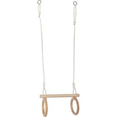 Wooden Trapeze with Gymnastic Rings