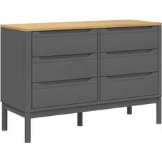 vidaXL Floro Gray/Natural Chest of Drawer 111x73.4cm