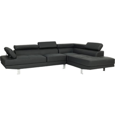 Orren Ellis White Faux Leather Corner Sectional 111 in Sofa