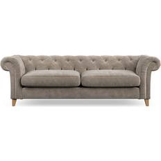 Dunelm Pimlico Luxury Chenille Mushroom Sofa 246cm 4 Seater