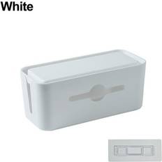 White Cable Storage Aceovo damifu, Cable Organization Box Desk Cable Management Tray Cable Management Box White