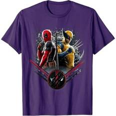 Clothing Gildan Deadpool Wolverine Side-by-Side Claw T-Shirt - Purple