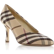 Burberry Heels & Pumps Burberry Check Baby High Pumps - Alabaster