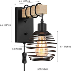 Wood Wall Lights 17 Stories Plug In Set of 2 Wall Light