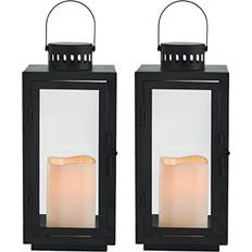 Lanterns Elements Modern with LED Pillar Candle 11.8 H x 5.3 W x 5.3 D Lantern