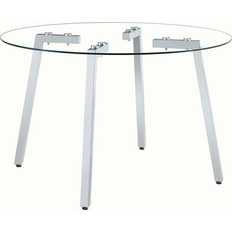 Glass - Silver Dining Tables Ebern Designs Modern Luxurious Round 29.5 x 47.3 x 47.3 in Dining Table