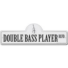 Interior Details Double Bass Player Street Sign 18 x 6 in Wall Decor