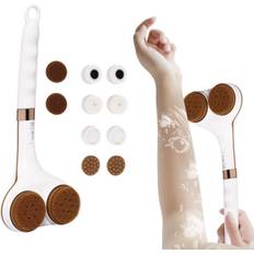 Bath Brushes Shein Electric Long Handle Shower Brush 2 Head 2-pack
