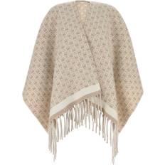 Ullkappor & Ullrockar - Vita Kappor & Rockar Embroidered Wool Reversible Cape - White