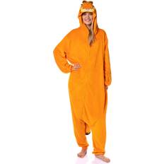 Men - Orange Sleepwear Intimo Character Hooded Suit Costume - Orange