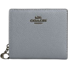 Gray Wallets Coach Snap Wallet - Pebbled Leather/Qb/Grey Blue