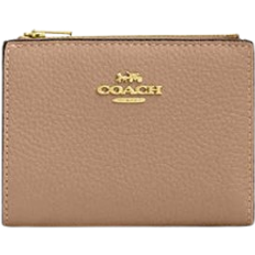 Coach Bifold Wallet - Pebbled Leather/Gold/Taupe