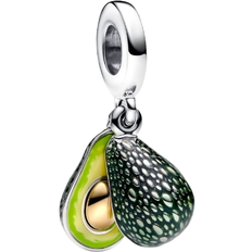 Mehrfarbig Charms & Anhänger Pandora Avocado Double Dangle Charm - Silver/Gold/Green