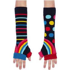 Battery Heated Accessories United Oddsocks Funky Rainbow Fingerless Gloves - Black