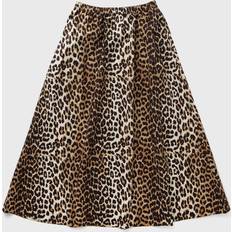 Ganni Nederdele Ganni Printed Cotton Elasticated Maxi Skirt - Leopard