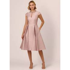 Midi Dresses - Square Adrianna Papell Key Hole Mikado Dress - Beige