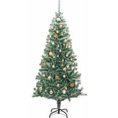 vidaXL LEDs&Balls&Snow Green/White/Rose Gold Julgran 240cm