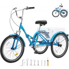 Azul Triciclos VEVOR Folding Adult Tricycle 24-Inch