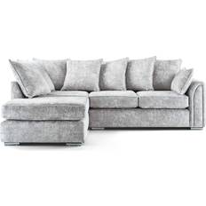 Silver Sofas Furnishings For Less UK Chiswick Silver/Grey Sofa 215cm 4 Seater