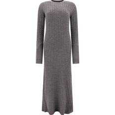 Toteme Klänningar Toteme Cable Knit Dress - Grey Melange