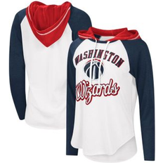 G-III 4Her by Carl Banks Women's White Washington Wizards Mvp Raglan Hoodie Long Sleeve T-shirt White