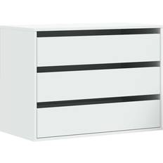 vidaXL Engineered Wood White Byrå 80x58cm