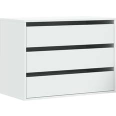 MDF Chest of Drawers vidaXL Engineered Wood White Chest of Drawer 80x58cm