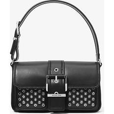 Päls Handväskor Michael Kors Colby Medium Grommeted Leather Shoulder Bag - Black
