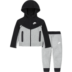 Nero Set in pile NIKE Toddler's Sportswear Tech Fleece Full-Zip Set - Dark Grey Heather (76L050-G0E)