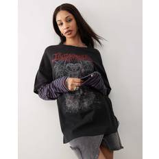 Minga London Oversized Grunge Double Layer T-shirt - Black