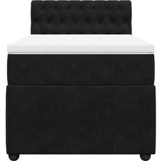 80 cm - Sort Boxmadrasser vidaXL Kontinentalseng Med Madras 80x200 cm Fløjl Sort Boxmadras