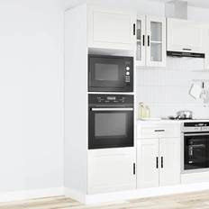 Wood Wall Cabinets vidaXL Oven Cabinets 2 pcs Porto Gloss White Engineered Wood Wall Cabinet
