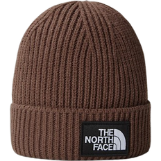 Ribbed Clothing The North Face Logo Box Cuffed Beanie - Smokey Brown