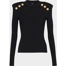 Balmain Women Sweaters Balmain Knit Jumper With Button Details - Black