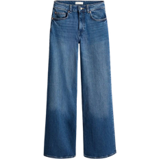 High Waist - Women Jeans H&M Wide High Jeans - Denim Blue