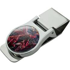 Red Money Clips Graphics and More Evil Red Dragon Burning Money Clip - Satin Chrome Plated