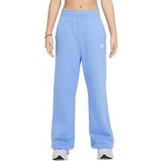 Nike Girl's Sportswear Club Wide-Leg Fleece Pants - Royal Pulse/Royal Pulse/Royal Pulse/White (FZ6774-494)