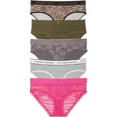 Moisture Wicking - Women Knickers Victoria's Secret Logo Cotton Hiphugger Panties - Multi