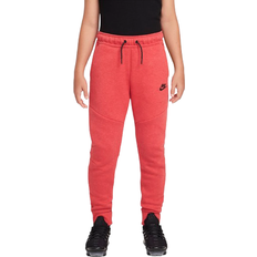 122/128 - Pantaloni della tuta NIKE Big Kid's Sportswear Tech Fleece Joggers - Light University Red Heather/Black/Black (HV5869-672)