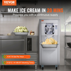 Tubo di Drenaggio Macchine per ghiaccio Vevor commercial ice cream machine, 18 l/h yield, 1780w single flavor hard serve