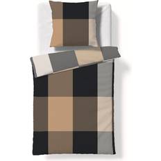 Checkered Bed Linen Fleuresse Lech Duvet Cover Beige, Grey (220x200cm)