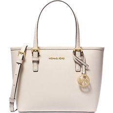 Michael Kors Beige Totes & Shopping Bags Michael Kors Jet Set Travel Extra Small Saffiano Leather Top Zip Tote Bag - Lt Cream