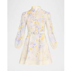 Purple - Women Dresses Zimmermann Crush Buttoned Mini Dress - White