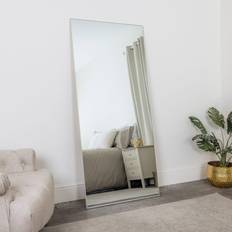 Beige Mirrors Melody Maison Large Taupe Thin Framed Leaner Floor Mirror 80x180cm