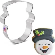 Ann Clark Snowman Face Head Metal 4 Inch Silver Cookie Cutter