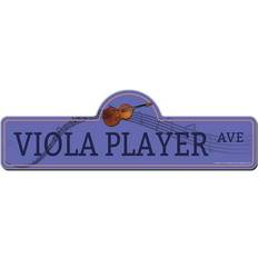 Interior Details Viola Player Street Sign 18 x 6 in Wall Decor