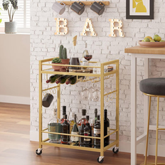 Mercer41 Bar Cart Gold Trolley Table