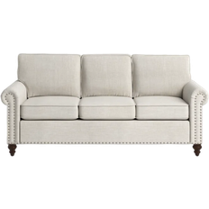 Lark Manor Anylia Beige Linen Blend Sofa 78" 3 Seater